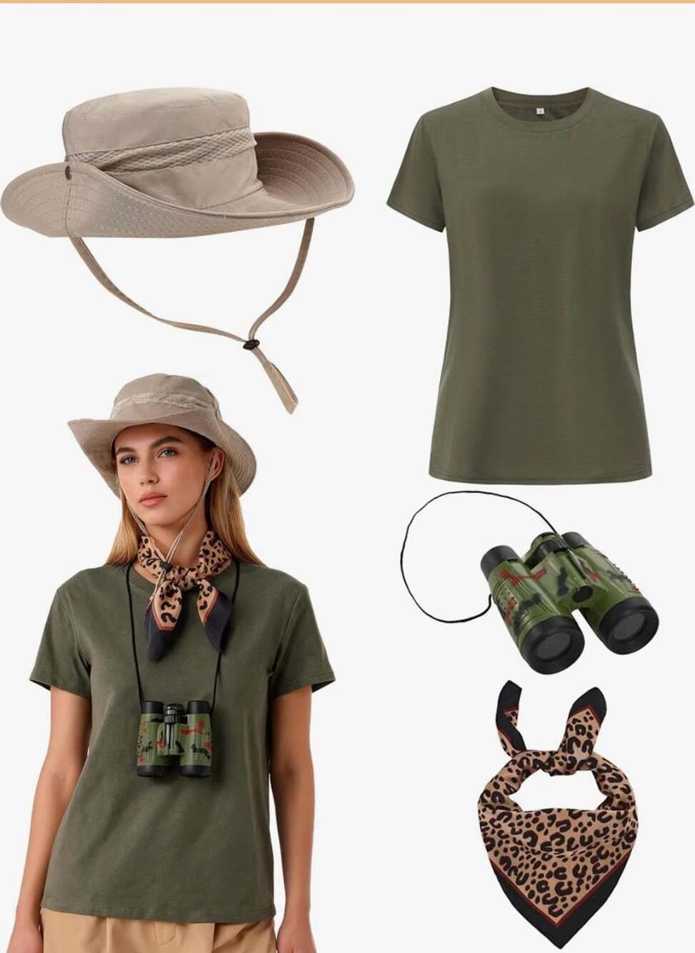 Halloween Party Seaquria Safari Outfit 4-Piece Set Size XL Green New
